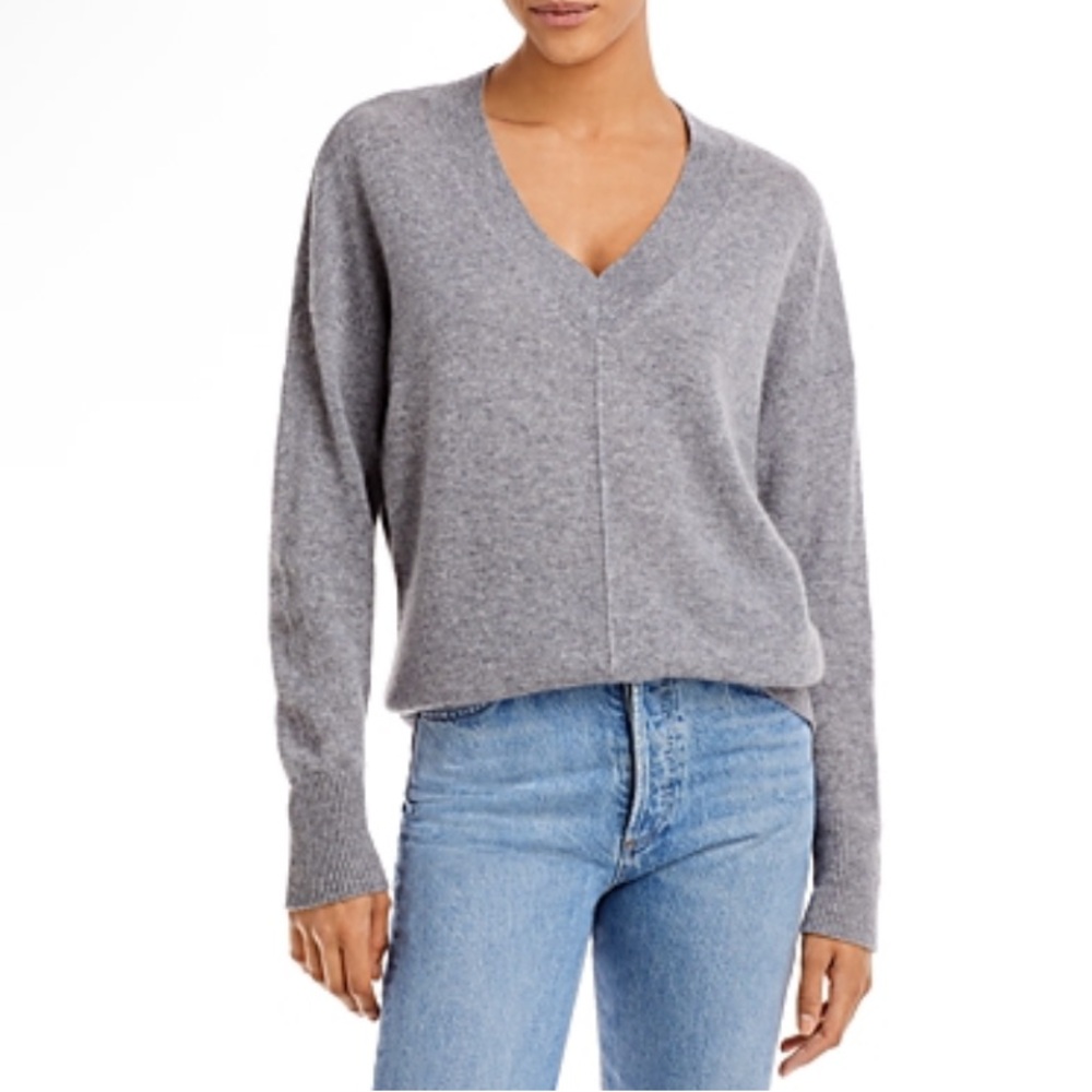 V-Neck Gray Women's Sweater